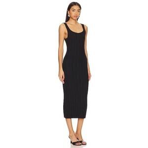 Free People Santos Sweater Dress Black Ribbed Knit Maxi Dress Minimal Size L